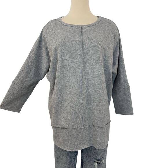 Spanx Perfect Length Dolman Sleeve Relaxed Sweatshirt Heather Grey 2X NWT - Picture 1 of 10